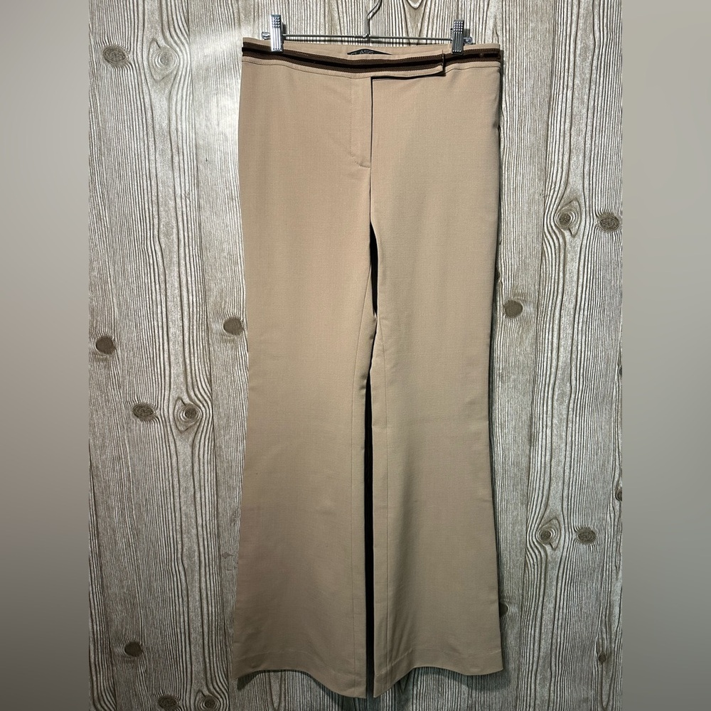 $1190 Roberto Cavalli Tan Wide Leg Pants Sz 10